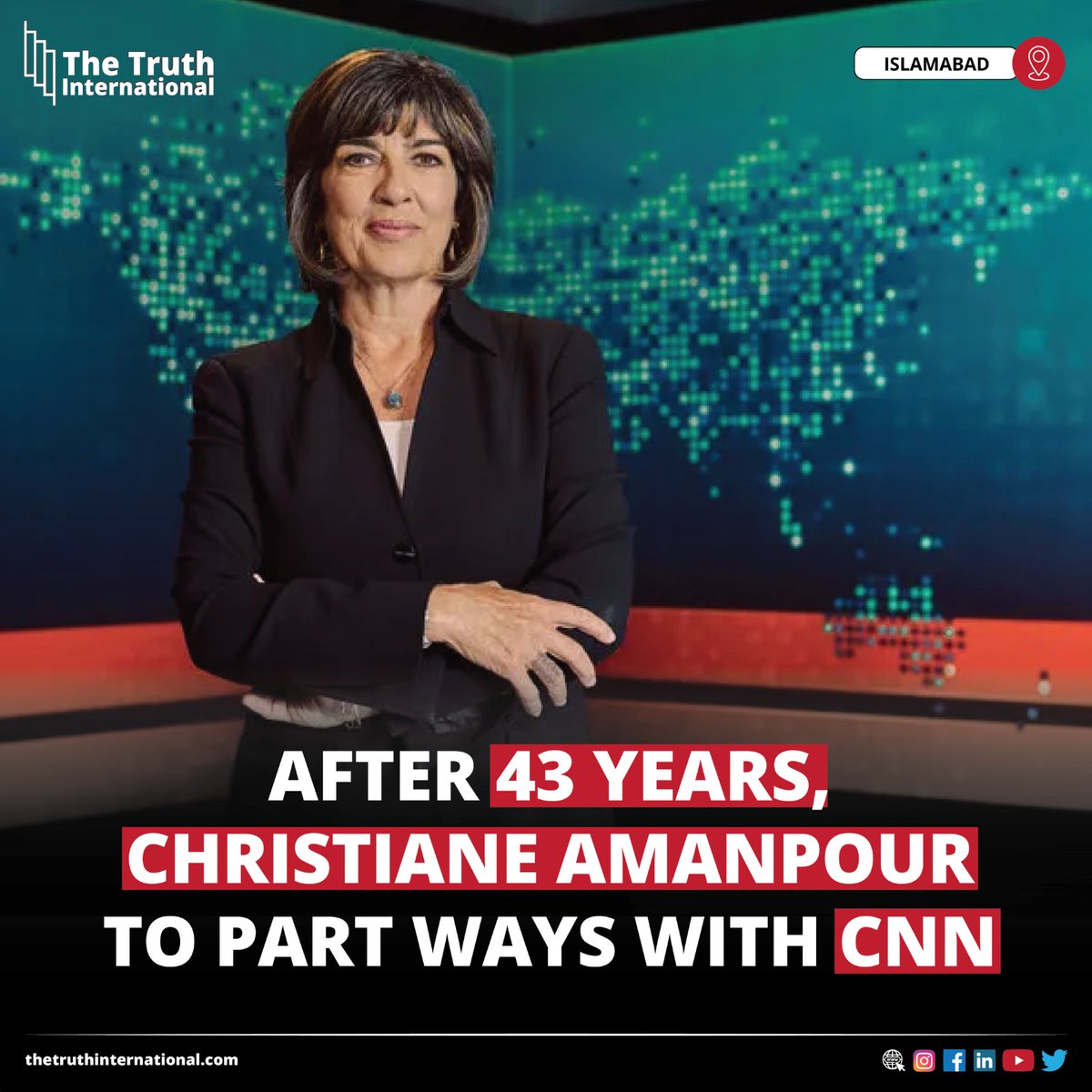 ttimagazine's tweet photo. After 43 Years, Christiane Amanpour to Part Ways With CNN
Details:
https://t.co/fUE73nl9YV
#43Years #ChristianeAmanpour #PartWays #CNN #MediaPerson #InternationalNewsNetwork #anchor https://t.co/0yQAguEmqM