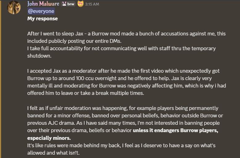 pigeon_posting's tweet photo. The developers response to the discord situation! https://t.co/bYYHmH4Rkd