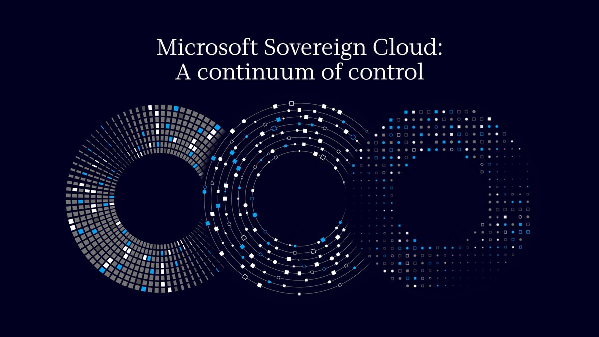 MSCloud's tweet photo. Digital sovereignty shouldn’t force a choice between control and innovation.

Microsoft Sovereign Cloud gives organizations a continuum of choice across public cloud, private cloud, and trusted partner environments.

See what’s next: https://t.co/4PiqrKwwbv https://t.co/DQqpUwSTGE