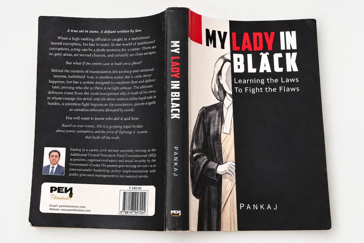cpsinghji's tweet photo. A bitterly satirical and autobiographical novel: A diligent EPFO officer jailed, tried thirteen years, acquitted; wife becomes lawyer; justice arrives late,life destroyed, innocence damaged.
#MuLadyInBlack #DarkSatire #Pankaj #Shweta #MIB #CBI #EPFO #CBI_TRAP #ConcoctedCorruption https://t.co/2tANiwaLWa