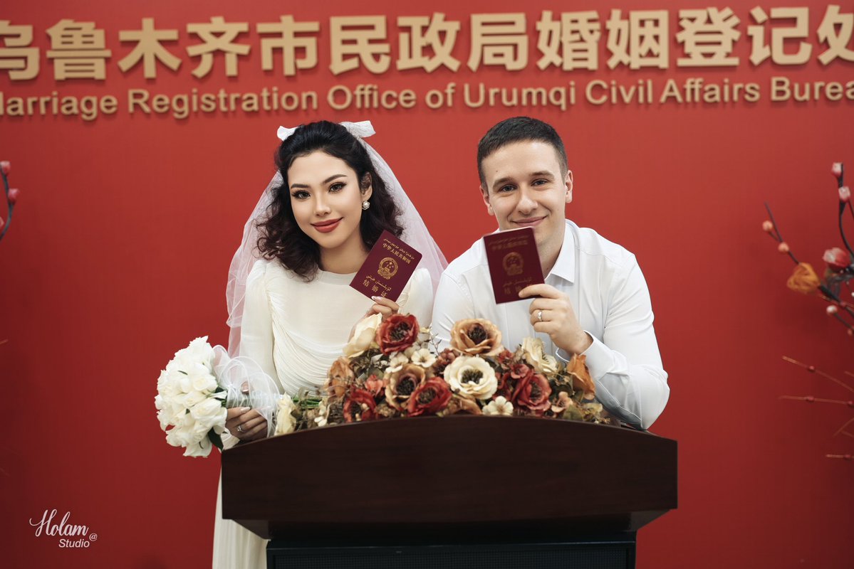 96Stats's tweet photo. Legally married! We will be having a traditional Uyghur wedding ceremony in Xinjiang soon😁 https://t.co/nzVQQiWRae