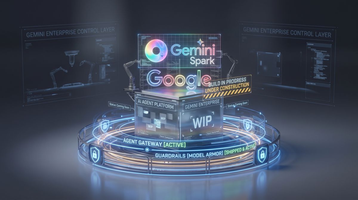 Datafloq's tweet photo. Google promised enterprise AI agent Gemini Spark was coming “soon” 5 months ago.

The agent hasn't arrived, but the guardrails did: Agent Gateway &amp; Model Armor shipped first.

Here’s what tech leaders need to know about Google Cloud's roadmap 🧵👇 
https://t.co/dKZG1VQHrB https://t.co/76oVun4YOG