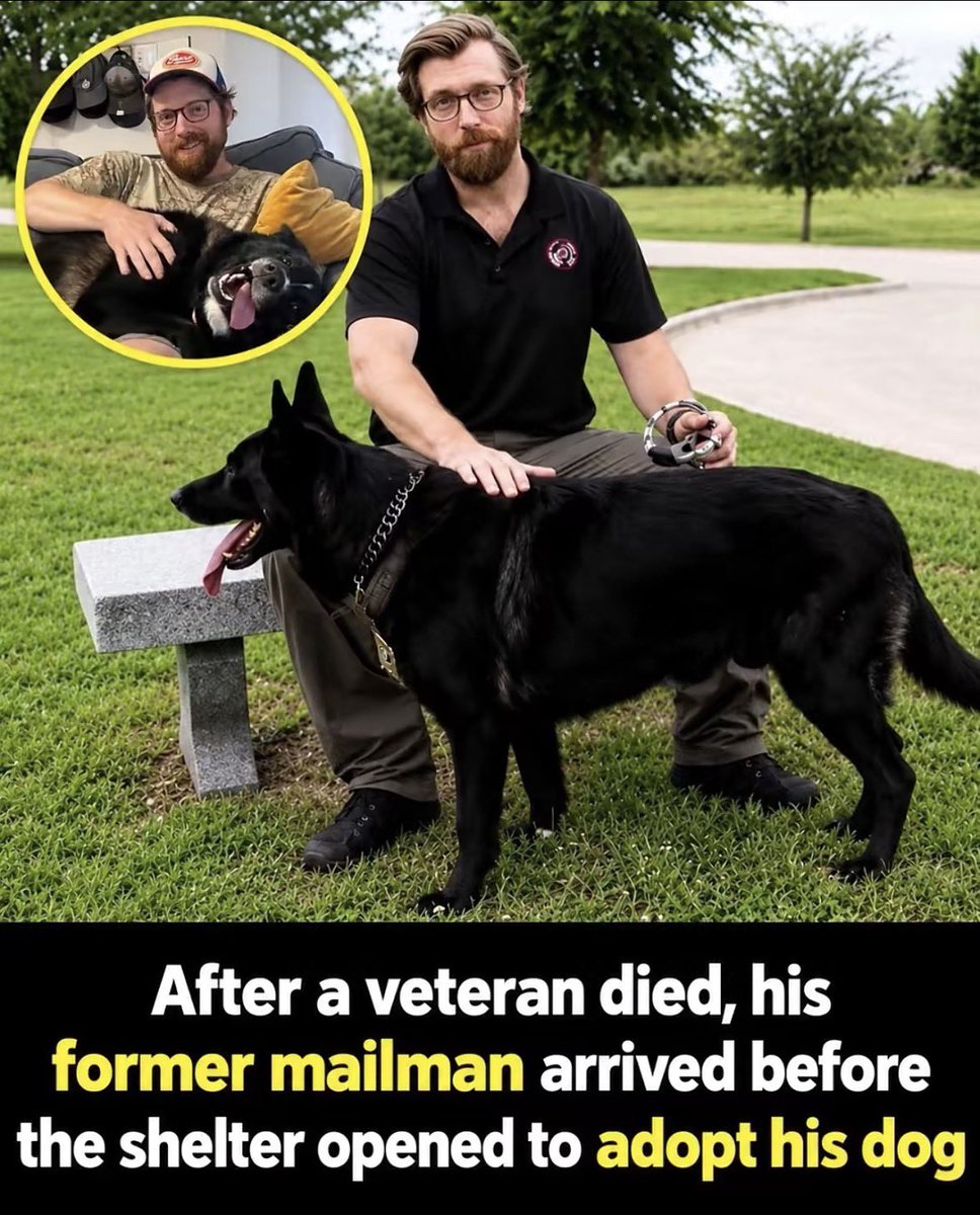 FarmGirlCarrie's tweet photo. A Texas mail carrier learned that a dog he had befriended on his old delivery route was waiting in an animal shelter after his owner died.

Before the shelter opened, he was already there to adopt him.

USPS letter carrier Ian Burke had first met Floyd while delivering mail to the home of Ken Meyer, a Vietnam veteran who used a wheelchair, in Denton, Texas.

Floyd was Ken’s service dog, and he made quite an impression on the mailman.

During their first encounter, he slipped out through the door and charged toward Ian like an excited puppy.

Over time, Ian got to know both Ken and Floyd. For about a year and a half, he enjoyed stopping by their home, delivering the mail and checking in on them.

Then his route changed.

Another carrier took over, and Ian’s regular visits came to an end.

In May 2025, Ken passed away.

Floyd was surrendered to the City of Denton Animal Shelter, leaving the dog who had been his companion in need of a new home.

Over Memorial Day weekend, Ian heard a coworker talking about a dog at the shelter.

The description sounded familiar.

He asked whether the dog was Floyd.

When the answer was yes, Ian knew he wanted to bring him home.

He arrived at approximately 9:50 a.m., ten minutes before the shelter opened, to make sure he was first in line.

Floyd wouldn’t have to start over with someone who knew nothing about him.

Waiting for him was the mailman who had known him since he was a puppy.

That day, Ian adopted Floyd.

He later explained that this was a dog his former customer had loved and cherished. Taking care of him meant something personal.

“I kind of felt responsible to take care of him,” Ian said.

He believed Ken would be pleased to know that his former mailman was giving Floyd a good home.

In a later photograph shared by USPS, Floyd sat on Ian’s lap, settled into the life they now shared.

Once, Ian had been someone who stopped by and left.

Now he was the person Floyd stayed with.

Ken’s love for his dog had been part of what Ian remembered about his old route.

And after Ken was gone, Ian made sure that dog still had someone to come home to ♥️🐾