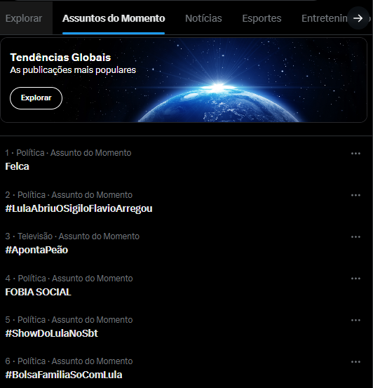 Babihabla's tweet photo. TROPA, ATENÇÃO!
Cada vez que vocês escrevem o nome do Felc@ ou do miliciano o algoritmo trabalha pra eles.

Ok, o Dumbo já ganhou o mijo dele... agora foco na nossa MISSÃO que é: CONTROLAR A NARRATIVA!

#LulaAbriuOSigiloFlavioArregou 
#ShowDoLulaNoSbt
#BolsaFamiliaSoComLula https://t.co/4iE26s8uIh