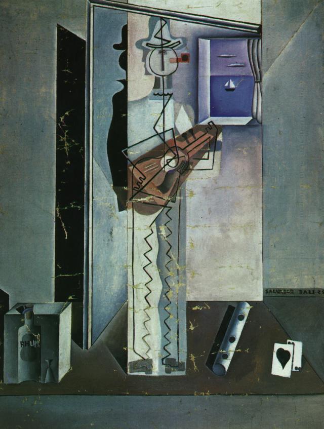 artist_dali's tweet photo. Pierrot Playing the Guitar, 1925 #artbots #dali https://t.co/12mnVlwXDO
