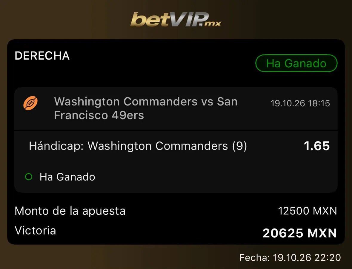mariscalpicks's tweet photo. CERRAMOS EL DÍA VERDE! 💸💸💸

Commanders +9 ✅

NFL Record: 2-0

Record general: 4-1 💰 https://t.co/cbWmI6ntuI