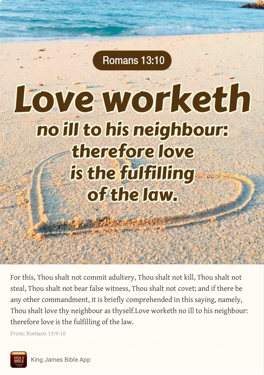 birgans's tweet photo. Inspiration 

Paul's message here is one of my favorites in the Bible: instead of thinking of the old decrees telling you what NOT to do, think instead of what you SHOULD do. "Thou shalt love thy neighbour as thyself." An important aspect that is often overlooked is whether or not you love yourself. Not causing harm to others and trying to love other people makes it much easier to love yourself. Leave everything else to God!

Prayer

Abba Father, I have forgotten this simple message more times than I could count. I have transgressed against enemies, strangers, friends, and family, often doing so out of selfish pride. Forgive me for these sins, my Lord! I am asking, God, I am knocking and ask that You open the door for me. I am thankful for every moment that I have with You, my rock and my strength. Amen.

Missionary Support

Thank you all who supported this mission to Lagos Nigeria it was a powerful experience for the people here.  I am looking forward to coming back home and make preparation for the healing seminar’s there at https://t.co/YRSNqiwKCN support this Larry Birgans Ministries go to my website https://t.co/kheBunXoQg 
Zelle: New Life In Christ Jesus , Larry Birgans Cash App, Venmo App and PayPal App.