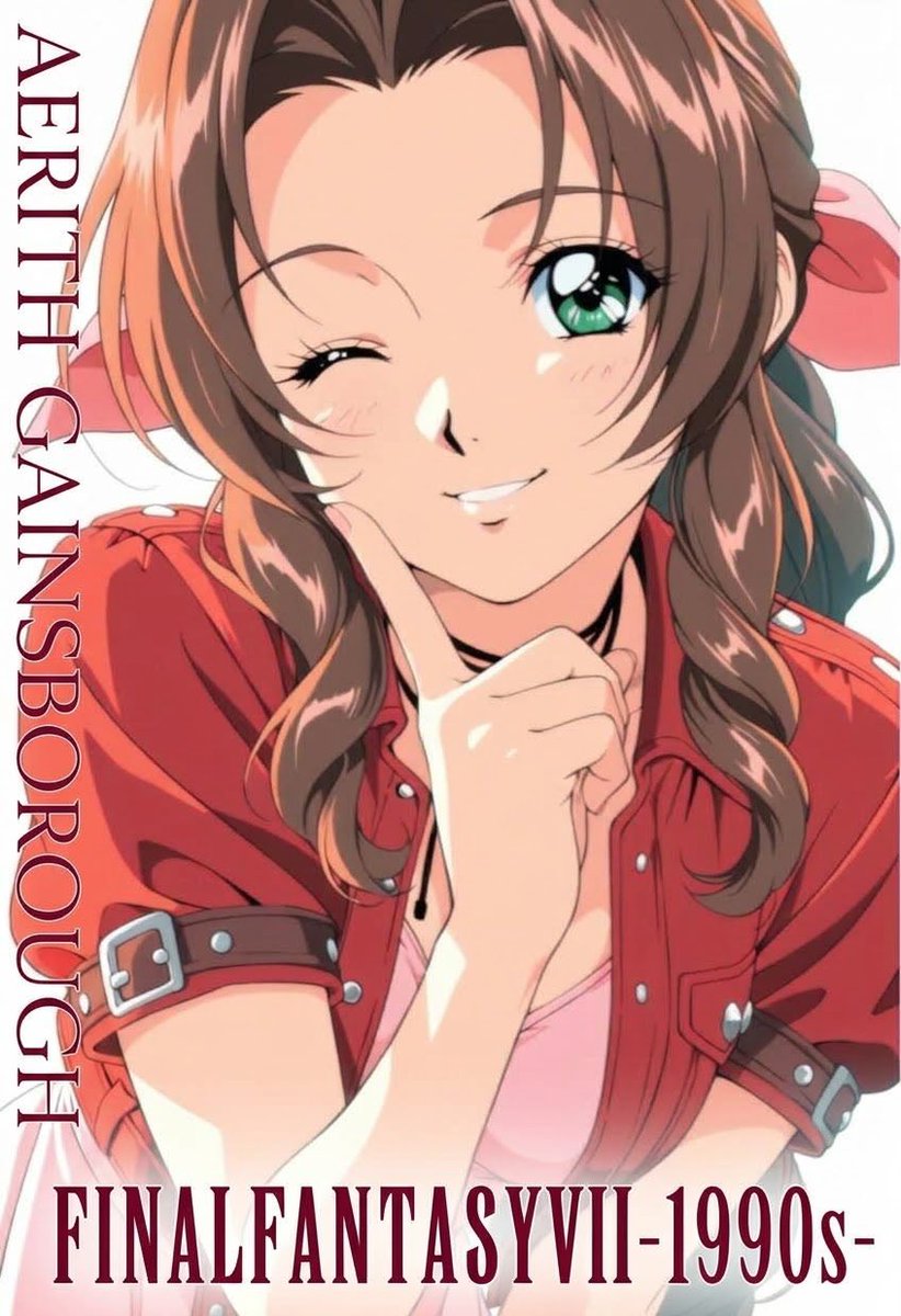 aerith_AiArtis's tweet photo. エアリス(1990年代アニメ風)
今回はいつものツールでイラスト生成とGeminiを採用して仕上げてみました✨

今思えばFINALFANTASYVIIって1997年発売でした♡✨私のシリーズ初めての出会いでした✨ https://t.co/RrDko4RQZ0