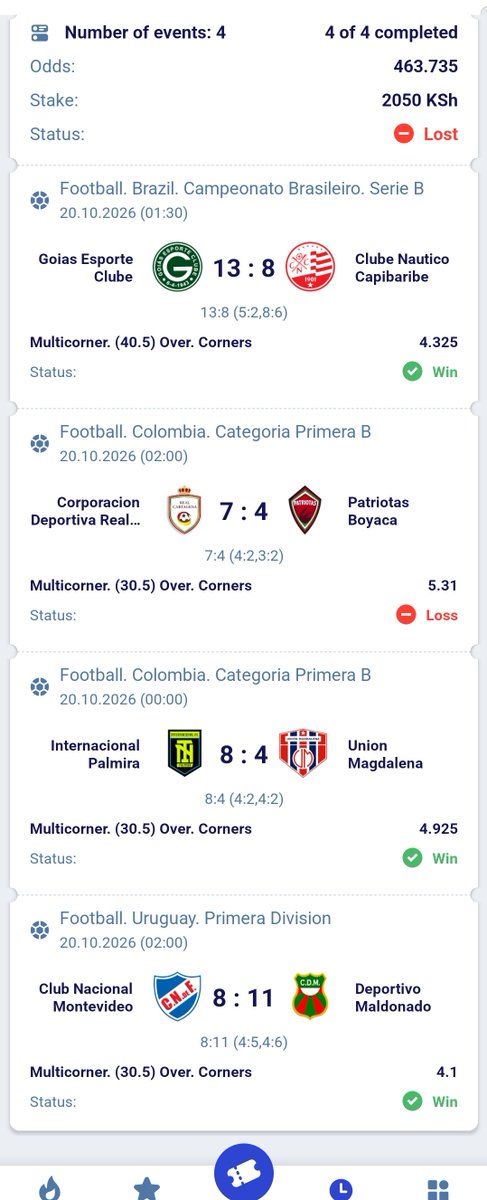 Cindy_KBDTips's tweet photo. 463 Odds

631 Odds

1 Corner Cut Each😰

Let It Be Today God🙏 https://t.co/oMo3OEM4LE