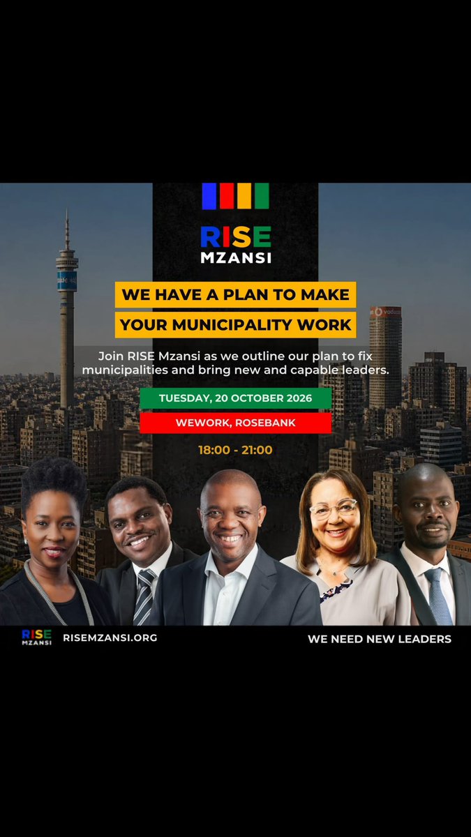 Rise_Mzansi's tweet photo. Today is the day! π Just a few hours to go until RISE Mzansi unveils its Governance Plan for Johannesburg. Weβre ready to share our vision for a city that works for everyone. See you there!
#RISEMzansi #LGE2026 #RISELGEPLAN #RISEPLAN @VuyiswaRamokgop @SongezoZibi https://t.co/QtCWMELyK0