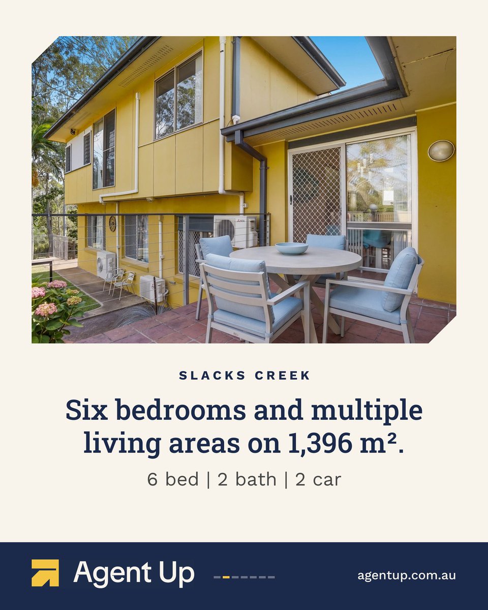 _Agent_Up's tweet photo. Calling all multi-family buyers.

61 Valencia Way, Slacks Creek: six bedrooms, two kitchens and multiple living areas on 1,396m².

Private inspections by appointment this week.

Photos and details:
https://t.co/wLwmb13kxU https://t.co/tfBdLkYVpa