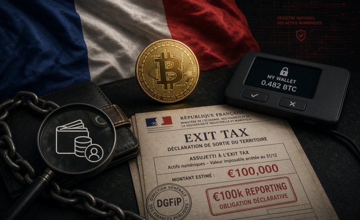 LarkDavis's tweet photo. Under consideration in France right now:

• Crypto-to-stablecoin swaps become taxable

• €800k+ portfolio exit tax if you try to leave

• Mandatory reporting on self-custody wallets over €100k

A centralized government registry of who holds what, right after tax office data leaks and while streets are in full unrest. What could possibly go wrong with home invasions?