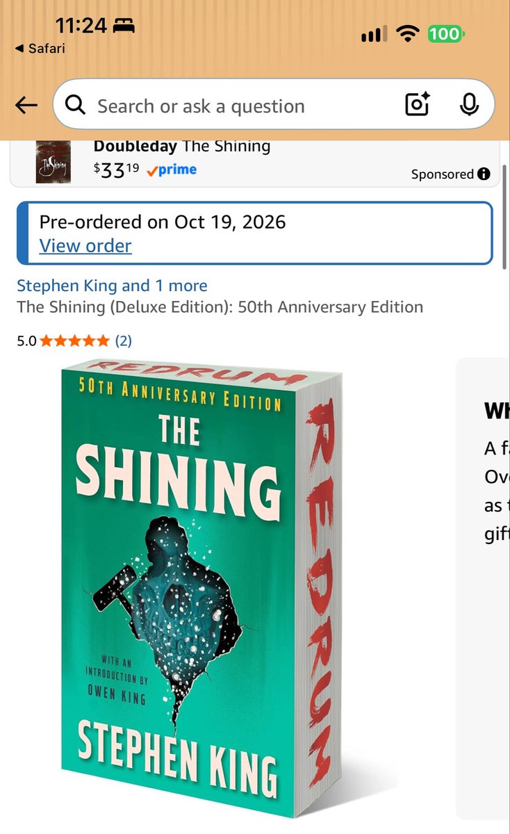 abimichellee's tweet photo. @StephenKing 📚🫣 I’m way too excited for this!!! https://t.co/x2jT6qOktb