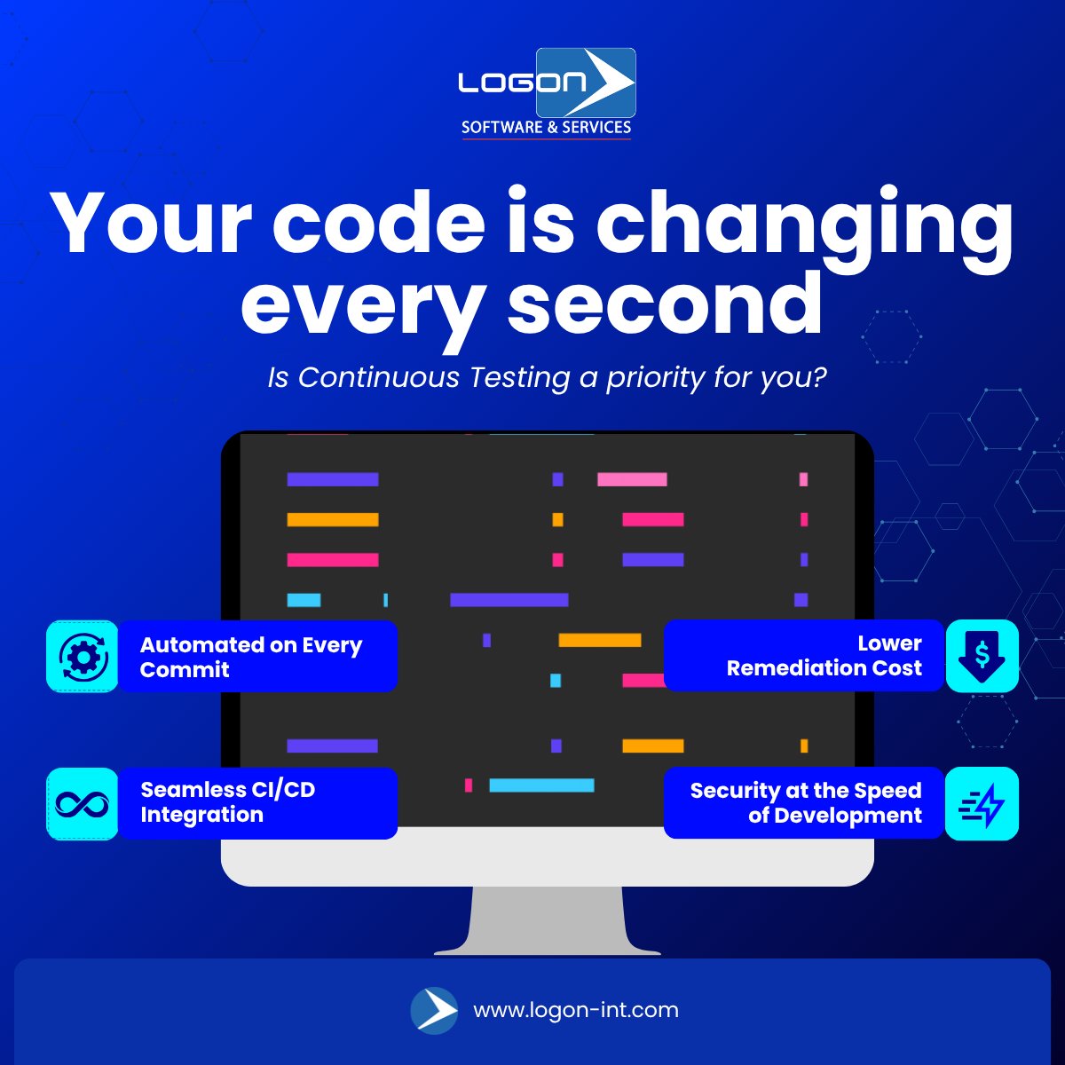 AsiaLogon's tweet photo. LOGON's Realtime Testing provides continuous validation:
✅ Automated on every code commit
✅ Real-time vulnerability detection
✅ Seamless CI/CD integration
✅ Instant developer feedback
👉 https://t.co/JoefcPv5x1
#RealtimeTesting #CICD #DevSecOps #Agile #LOGON https://t.co/UrV7e4FMFo