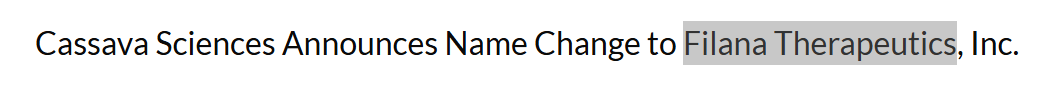 Smilleey's tweet photo. https://t.co/t7U68t6761 just listed THE NEW FACE of meme-stock dynamics

They compare Cassava's stock to AMC and Gamestop, Cassava just rebranded from cassava sciences to Filana Therapeutics with the ticker FLNA - https://t.co/lfGOWKX6qv

GOV ARTICLE DROPPED TODAY -https://t.co/a2EqOsxBnu