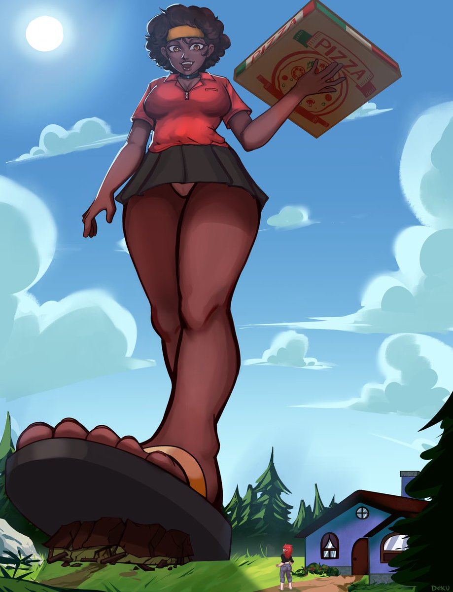 carol_switch's tweet photo. A B I G delivery for a little cutie~ who ordered the deep dish? 👀 

A little gift for my amazing friend @Karsinan2 (Thanks for the year~)

A fantastic commission from @dekufaccinaart (Wonderful working with you 🍕) https://t.co/05hEEefV7C