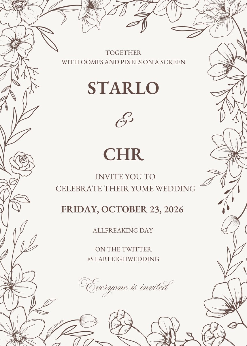 somethingCHR's tweet photo. HAPPY YUME WEDDING SAVE THE DATE!!! 💛💛💛I just think having a wedding anniversary date is cute, so heres my invite!! It's on 23rd (this Friday) and im probably just gonna post a cute wedding drawing… if u want to be part of the wedding party IN REPLIES!! https://t.co/svonv3L40v