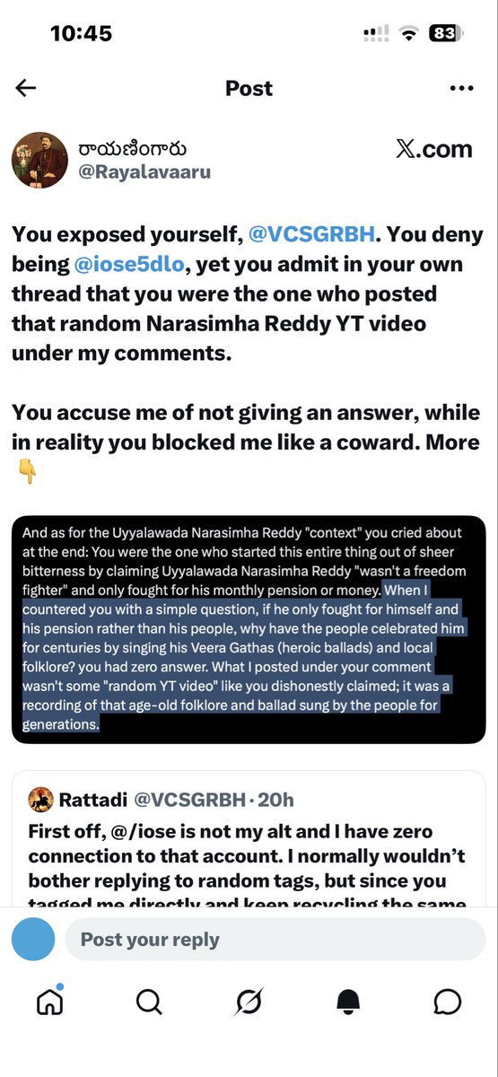TeluguMonster0's tweet photo. Who is the coward now.
You are nothing but a loser. Everyone here and including you know you lost this. https://t.co/V50sJy2frS