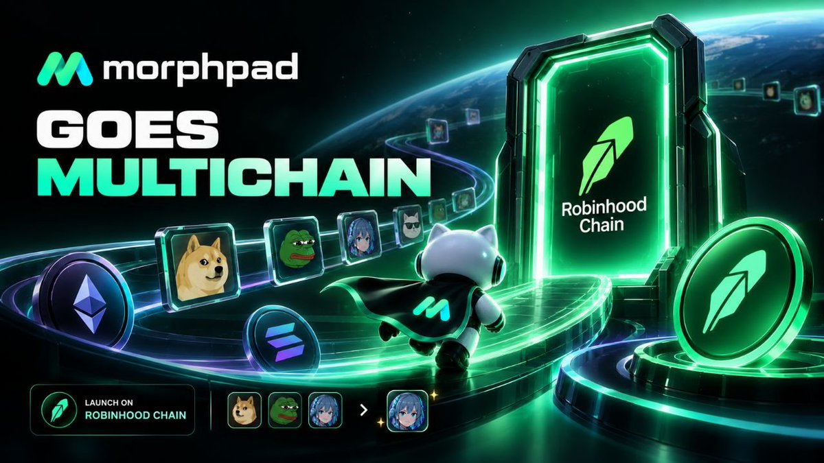 MorphPadSol's tweet photo. Morphpad goes multichain.

Launch on @RobinhoodApp Chain with Morphpad unique tech and change your token's name, logo and ticker even after launch. https://t.co/qmljUJvG0a