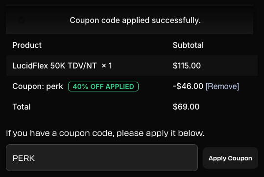 PropFirmPerk's tweet photo. Lucid Trading   

50K Account at a Historic Low — Just $69 (No Funded Consistency Rule)   

Code PERK  

https://t.co/p1r3KO8jqe