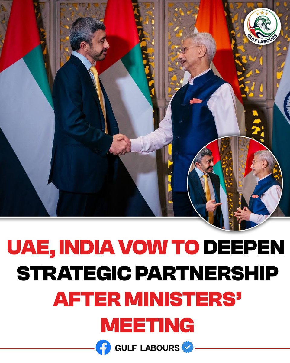 thegulflabours's tweet photo. 🇦🇪🇮🇳🤝 UAE and India Pledge to Strengthen Strategic Ties

📰 Authentic Source: Emirates News Agency (WAM)

📲 Follow @thegulflabours for more authentic news and updates

#UAE #India #StrategicPartnership #TradeAndInvestment #UAEnews https://t.co/wJlbBOLLdN