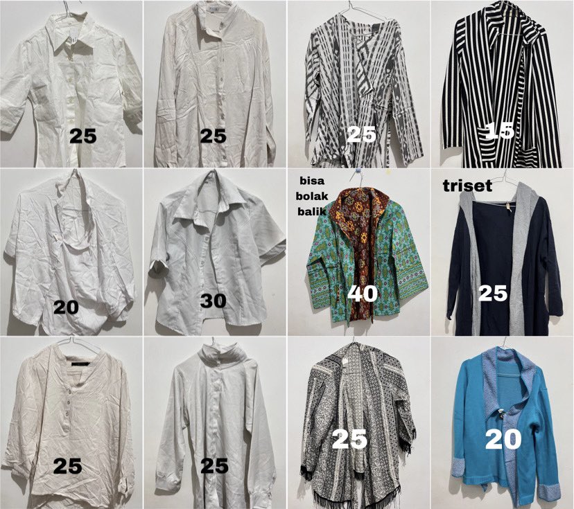 keanafae's tweet photo. hii aku mau tawarin preloved bajuu! ini semua pemakaian pribadi yaaa, tapii belum digosok ajaa

📍bisa COD area Sleman Jogja!
payment via QRIS atau oren🍊

untuk detail nya bisa pc ajaa, atau cek ig @/prelovedd.slemanjog https://t.co/rQcinLcBOf