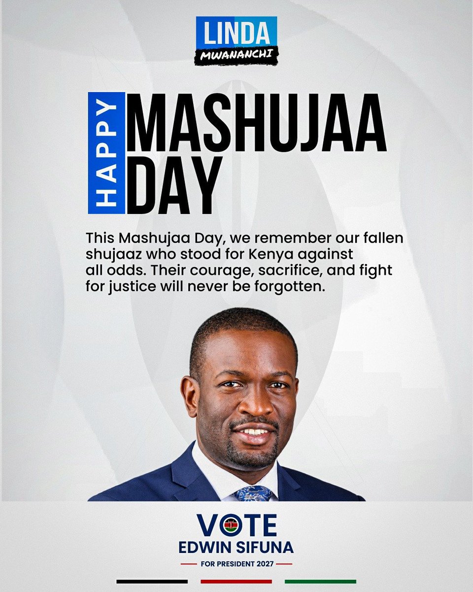 Jeshi_LaSifuna's tweet photo. The Courage...The Dedication...The Wisdom My Party Leader And Presidential Candidate H.E Edwin Sifuna Today I Celebrate You.
#SifunaNdioShujaa https://t.co/Cxl7jkQcXW
