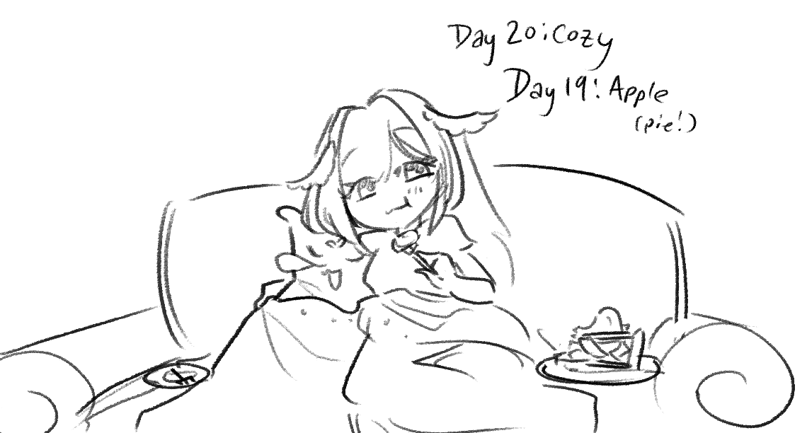 DoodlerNerdy's tweet photo. #PIWWOTOBER Day 20: Cozy
Day 19: Apple

I can imagine fewer things as cozy as being cuddled up on the couch with some warm apple pie! https://t.co/kZu1JOC8uF