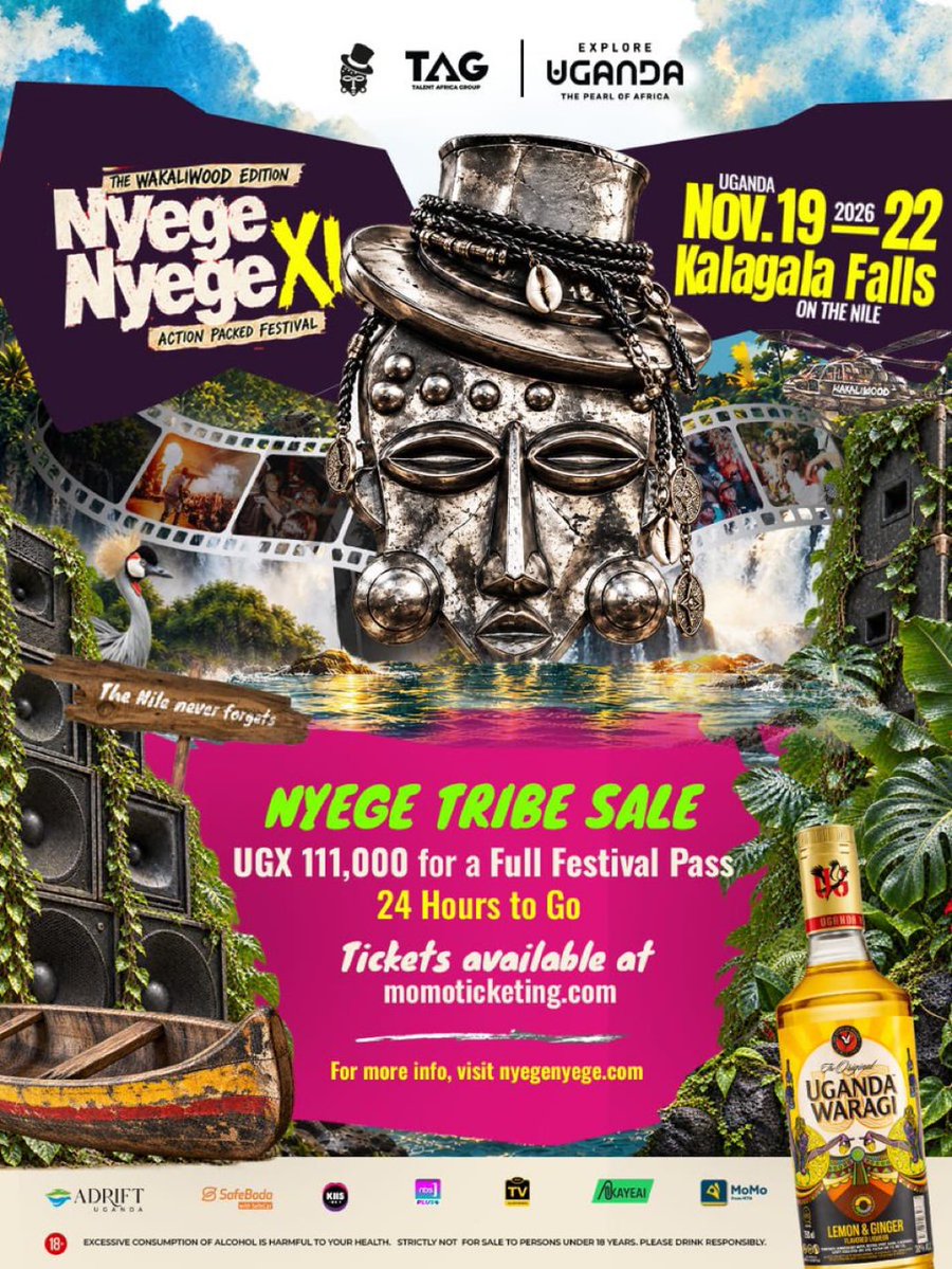 DKamwine's tweet photo. Good morning good people 🥳

The #NyegeNyege2026 deal ends TONIGHT at 11:59 PM. Grab your ticket now before the offer disappears. 
Ticket link: https://t.co/lDV54pi9sg
#TAGEvents https://t.co/p78EJupD0M