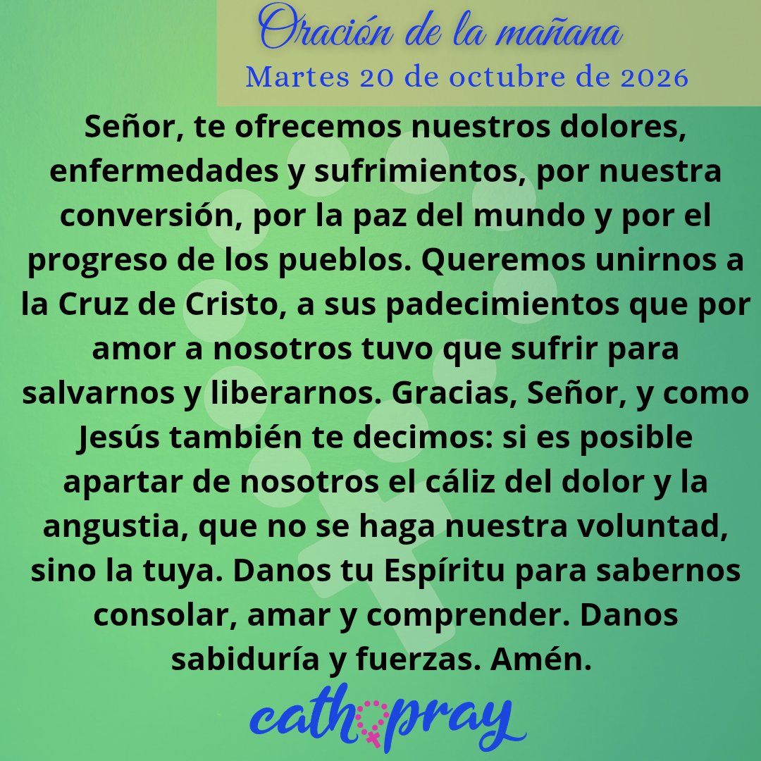 cathopray's tweet photo. #Oración de la mañana. Martes 20 de octubre de 2026.

* Laudes de hoy: https://t.co/6H0HpQqPzg https://t.co/Ru5VNMOnf1