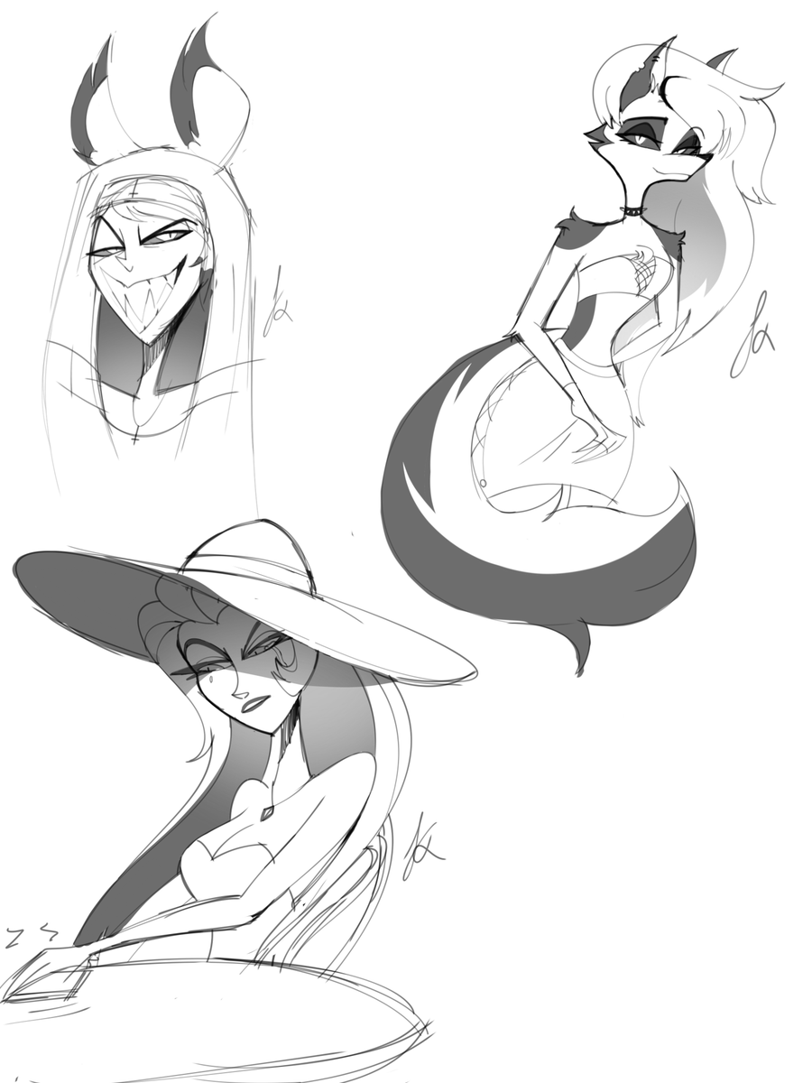 jxbxrri's tweet photo. Random sketches.🖤
#HazbinHotelAlastor #HazbinHotelLilith #HelluvaBossLoona https://t.co/U4FzFuokV7