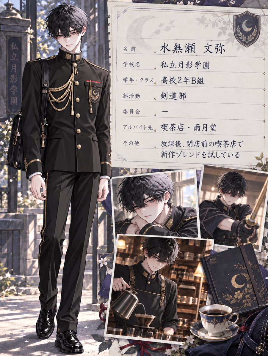 _a5_s_'s tweet photo. 🆕プロンプト配布

キャラクターをイメージした『スクールプロフィール』を生成

📖使い方
①リプ欄のプロンプトをChatGPTに送る。
②キャラクター画像とキャラクター名を送る。
③自動で生成が開始。

完成した画像は引用で共有していただけると嬉しいです！フォローもぜひ…🙇

#A5画像生成プロンプト