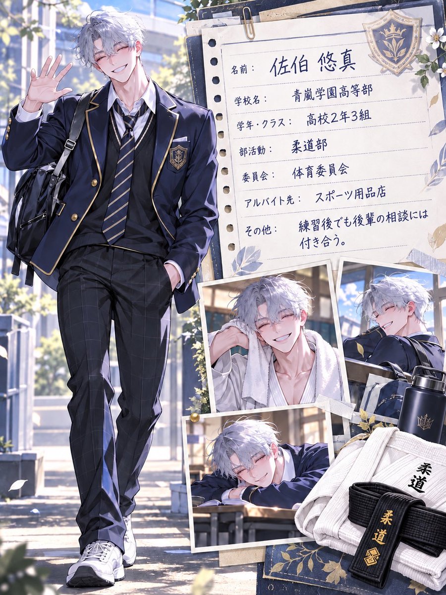 _a5_s_'s tweet photo. 🆕プロンプト配布

キャラクターをイメージした『スクールプロフィール』を生成

📖使い方
①リプ欄のプロンプトをChatGPTに送る。
②キャラクター画像とキャラクター名を送る。
③自動で生成が開始。

完成した画像は引用で共有していただけると嬉しいです！フォローもぜひ…🙇

#A5画像生成プロンプト