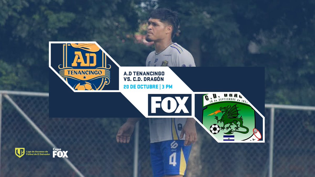 foxdeportes_sv's tweet photo. ยกNo te pierdas la acciรณn de #CopaFOX este martes! ๐๐ฅ
AD Tenancingo y CD Dragรณn se ponen al dรญa por la pantalla de FOX. ๐บ https://t.co/aDoapI0ia7