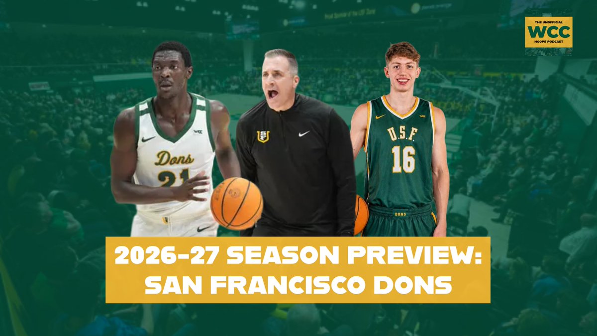 UnoffWCCpod's tweet photo. The San Francisco Dons had their streak of four consecutive 20-win seasons snapped last year but with a revamped roster and a wealth of international talent, @USFDonsMBB aims to get back into the race for the top of the WCC.

https://t.co/hfnvebRxy8 https://t.co/6r1Th2XKkD