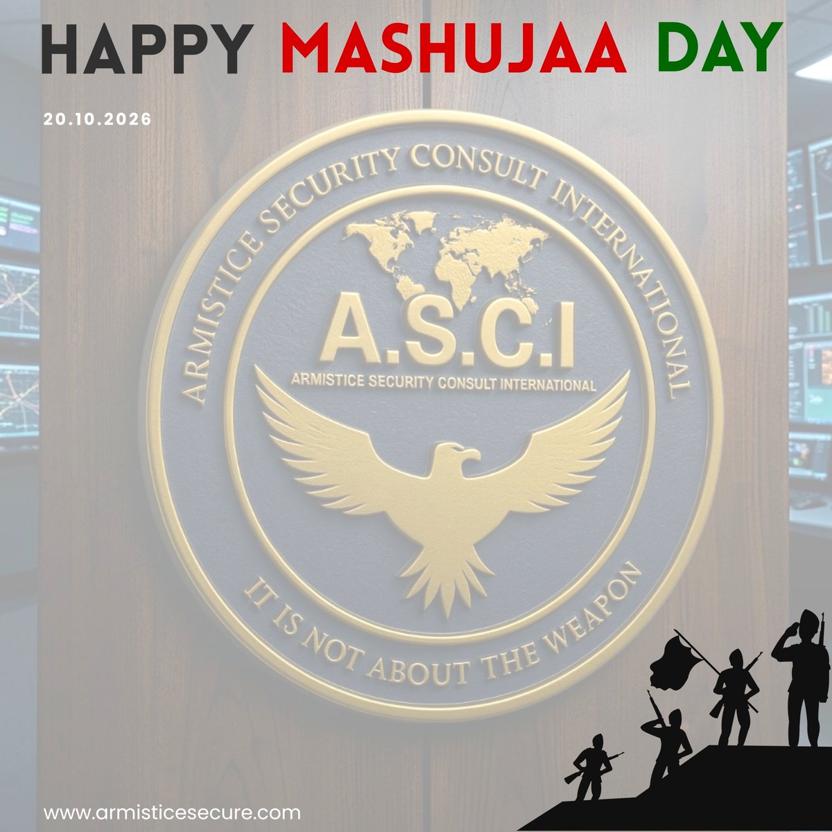 ASCIsecure's tweet photo. Happy Mashujaa Day, Kenya!

Today, we honour the heroes who shaped our nation and the everyday champions who continue to serve, protect and inspire our communities.

From all of us at Armistice Security Consult International, we celebrate your courage and reaffirm our commitment to a safer, more peaceful Africa.

Hongera, Kenya! 🇰🇪

#MashujaaDay #Kenya #PeaceAndSecurity