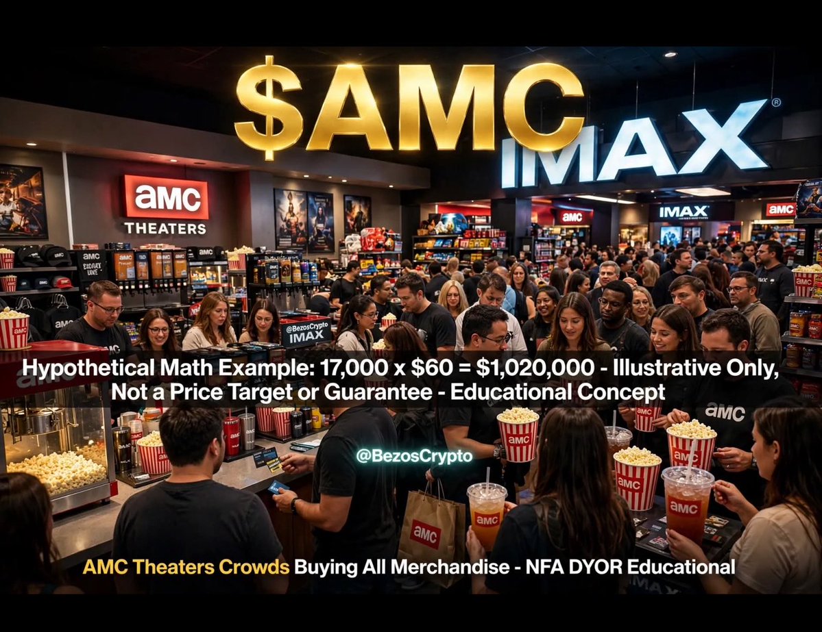 BezosCrypto's tweet photo. I HOPE YOU ARE PAYING ATTENTION 
EVERY 17,000 $AMC Stocks YOU’RE NOT BUYING
COULD COST YOU $1,000,000
WHEN $AMC SMASH $60

DO THE MATH
17,000 $AMC Stocks X $60= $1 MILLION USA 🇺🇸 DOLLAR

NFA DYOR https://t.co/cjLS91jtKJ