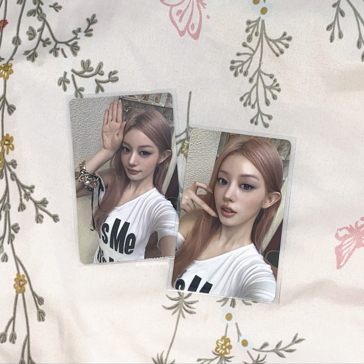 cherishmynju's tweet photo. the idol.                               the photocards. https://t.co/gfRLhevOMM