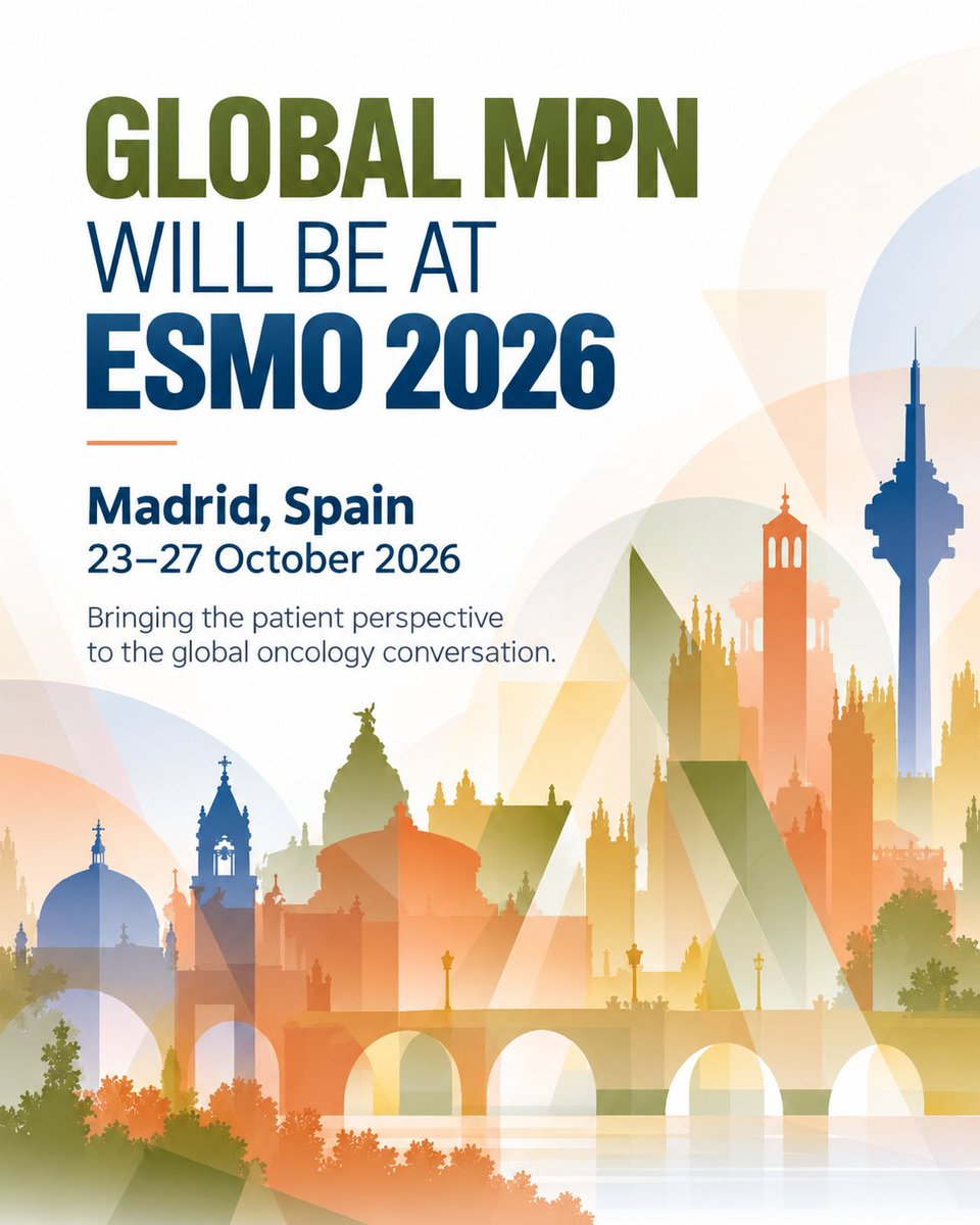 gmpnsf's tweet photo. 🌍 #MPN need a place in the global cancer conversation.
From Oct 23–27, Global MPN will be at #ESMO2026 in Madrid, bringing the patient perspective into the room.
👉 https://t.co/te6OMSNkQR
#oncología https://t.co/GhUddu9oJS