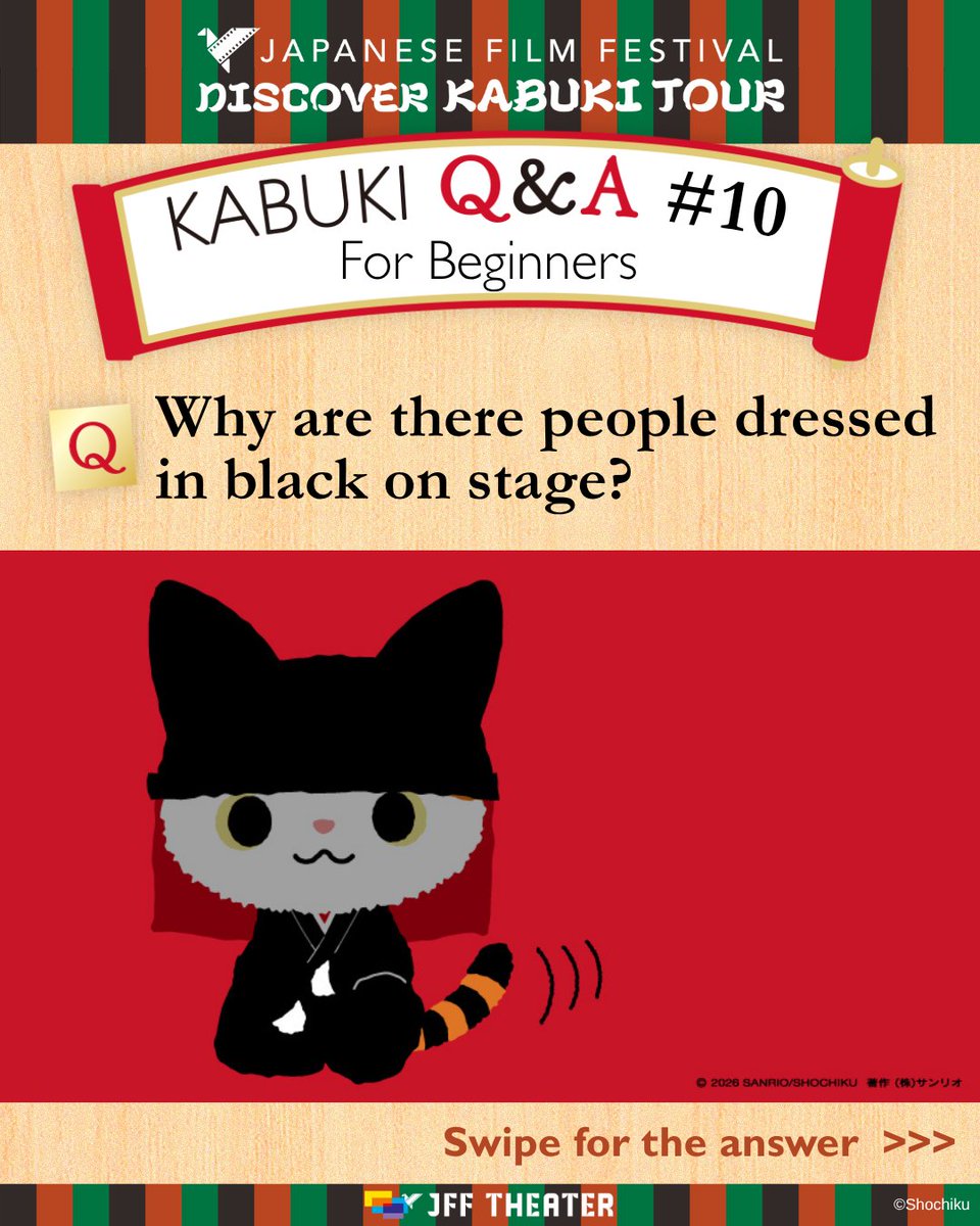 jfftheater's tweet photo. 💭Why are there people dressed  in black on stage? 

#kabuki #jffdiscoverkabukitour #jfftheater https://t.co/x02IWRz4bL