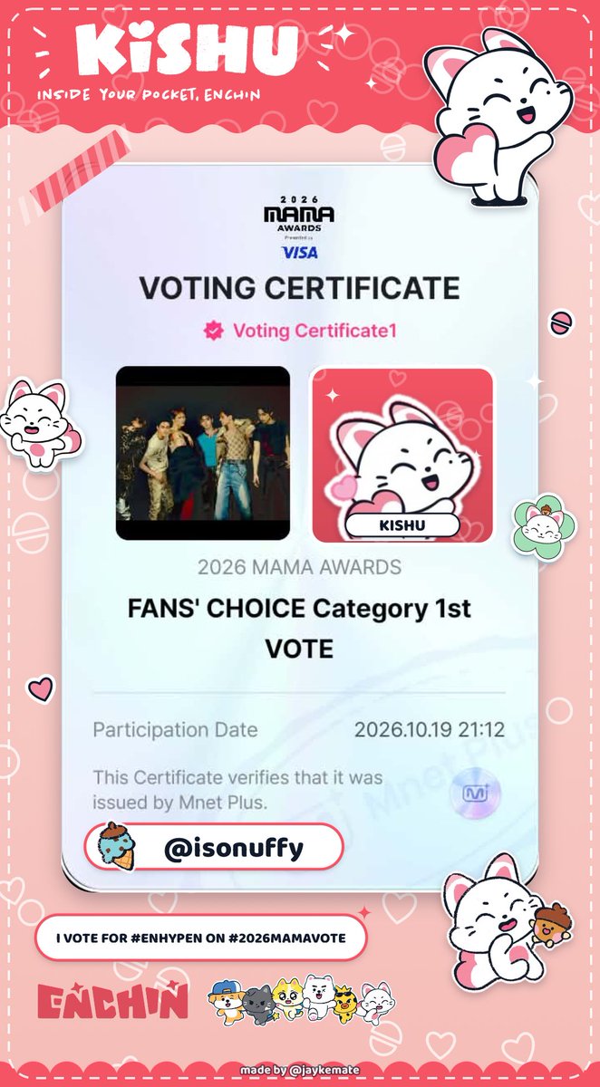 isonuffy's tweet photo. D8

I vote for #ENHYPEN on #2026MAMAVOTE https://t.co/SqD0jI5MQo
