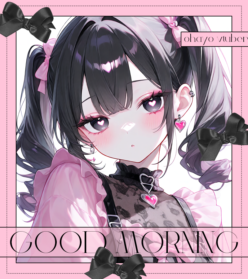 materiale_'s tweet photo. ˗ˏˋ🖤🎀本日のフリー素材🎀🖤ˎˊ˗

／
　地雷系なおはよう素材 🖤🩷⛓️
＼

引用でクレジットをしていただけると
とっても嬉しいです！ 🫶💗

カラバリはリプ☟🎨🖤

#Vtuber素材 #Vtuberフリー素材 🖤🎀⛓️ https://t.co/LlwEbz6eyQ