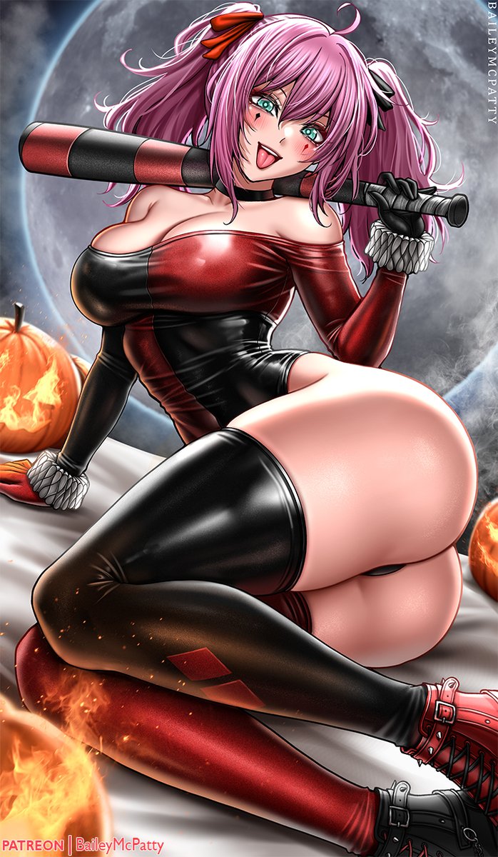mcpattyart's tweet photo. My OC Chiyoko dressing up as Harley Quinn for Halloween. 🎃

#ocart https://t.co/vxkNZTdQen