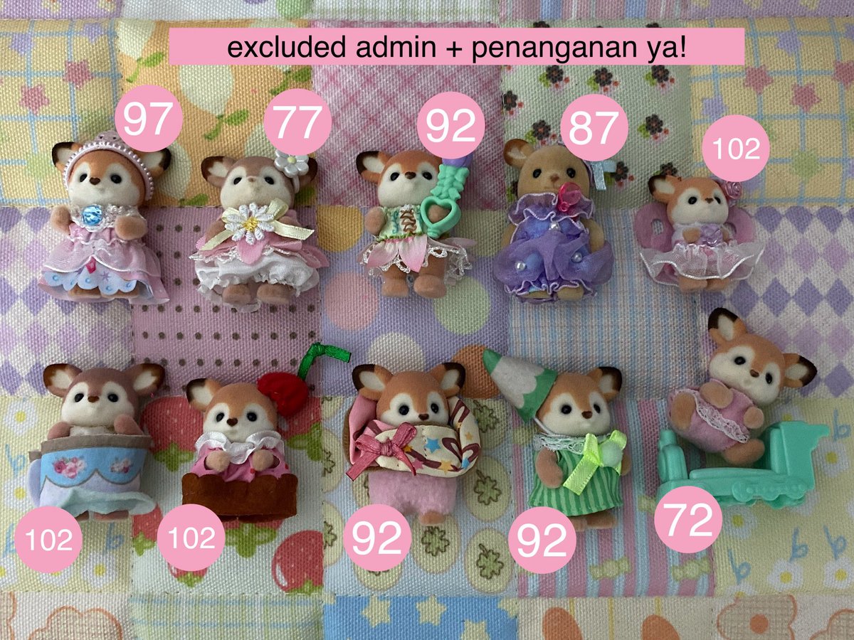 vlovavey's tweet photo. [WTS // Want To Sell] sylvanian deer 

🍡 condi boleh dm aja ya!
🍡 strictly not for sensitive buyer
🍡 dom surabaya
🍡 open nego (no sadis) 
🍭 https://t.co/SSkKaNN401 (include all) https://t.co/wFWpFd6c9M