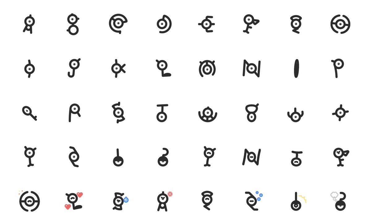 yui_booklog's tweet photo. アンノーンの絵文字あるんだ、ほしい https://t.co/fRSVJGqXiK