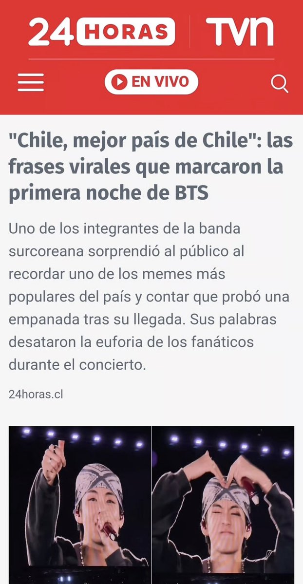 BTSV_TH's tweet photo. “Chile, el mejor país de Chile” วี BTS ละลายหัวใจชาวชิลี 

‘วี BTS’ สร้างความประทับใจให้แฟน ๆ ชาวชิลีอย่างล้นหลาม ระหว่างคอนเสิร์ต BTS WORLD TOUR ‘ARIRANG’ ที่สนามกีฬาแห่งชาติในกรุงซานติอาโก ประเทศชิลี เมื่อวันที่ 14 และ 16–17 ตุลาคมที่ผ่านมา แทฮยองได้รับความสนใจจากสื่อท้องถิ่น หลังหยิบยกมีมยอดนิยมและเสียงเชียร์แบบดั้งเดิมของชาวชิลีมาพูดบนเวที โดย BTS จัดการแสดงที่สนามแห่งนี้รวมทั้งสิ้น 3 วัน

ในช่วงกล่าวปิดท้ายคอนเสิร์ตวันแรก แทฮยองพูดถึงมีมชื่อดังของชิลีว่า

“Chile, el mejor país de Chile”
แปลว่า “ชิลี คือประเทศที่ดีที่สุดในชิลี”

มีมนี้มีต้นกำเนิดมาจากบทสัมภาษณ์ทางโทรทัศน์ของแฟนฟุตบอลคนหนึ่งในปี 2015 ขณะร่วมฉลองชัยชนะของทีมฟุตบอลทีมชาติชิลี และกลายเป็นวลีที่ผู้คนจดจำกันอย่างแพร่หลาย

ในวันที่ 2 แทฮยองกล่าวขอบคุณแฟน ๆ ชาวชิลี พร้อมตะโกนคำว่า

“TIKI TIKI TII!”
ซึ่งเป็นเสียงเลียนแบบที่ใช้ในเทศกาลประเพณีของชิลี

รายการข่าวโทรทัศน์ท้องถิ่น Chilevisión Noticias รายงานถึงเหตุการณ์นี้ว่า

“วีทำได้อีกแล้ว! เขาปลุกความตื่นเต้นด้วยภาษาสเปนติดต่อกันถึงสองวัน”

ในการแสดงรอบสุดท้าย แทฮยองตะโกนเสียงเชียร์ที่เป็นสัญลักษณ์ของชิลีว่า

“CHI CHI CHI! LE LE LE! VIVA CHILE!”

หมายถึงเสียงเชียร์ทีมชาติชิลีที่ลงท้ายด้วยคำว่า “Viva Chile!” หรือ “ชิลีจงเจริญ!”

สถานีโทรทัศน์แห่งชาติของชิลี 24 Horas ยังรายงานถึงช่วงเวลาที่แทฮยองพูดถึงมีมท้องถิ่น และเล่าว่าเขาได้ลองรับประทาน Empanada อาหารขึ้นชื่อของชิลีด้วย

นอกจากนี้ สื่อท้องถิ่นหลายแห่ง อาทิ The Clinic, FMDOS, Rock & Pop 94.1, CHV Noticias และ Radio ADN ต่างนำเสนอช่วงเวลาที่แทฮยองพูดมีมภาษาสเปนบนเวที โดยยกให้เป็นหนึ่งในไฮไลต์สำคัญของคอนเสิร์ตครั้งนี้ 

Source: 
🔗 https://t.co/mDlDJaEaJ5

#BTSV #TAEHYUNG #KIMTAEHYUNG