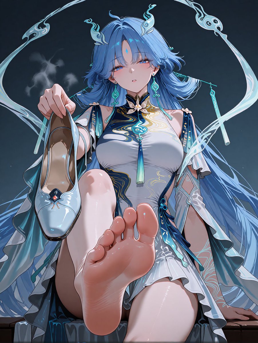 FanYing13's tweet photo. 💗Blown away by all the love! Thanks so much for the follow, everyone💗.  #足 #feet #anime #Qingxiao