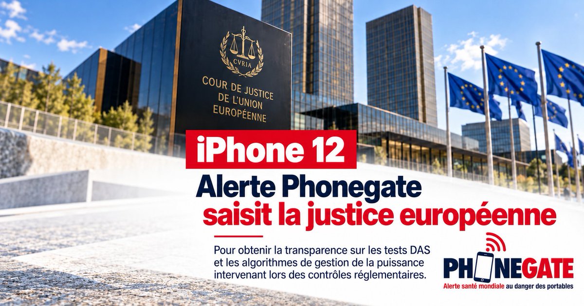 Phonegate_Alert's tweet photo. ⚖️ iPhone 12 : Alerte Phonegate saisit le Tribunal de l’UE !
En cause : le secret sur les algorithmes et les tests DAS.
🔴 Recours : https://t.co/spMgUJYF4o
📂 Documents officiels révélés :
https://t.co/yyyPRCf1Kw
@anfr @EU_Commission @EU_Growth @Apple 
#Phonegate #iPhone12 https://t.co/xFt6aLtfUy