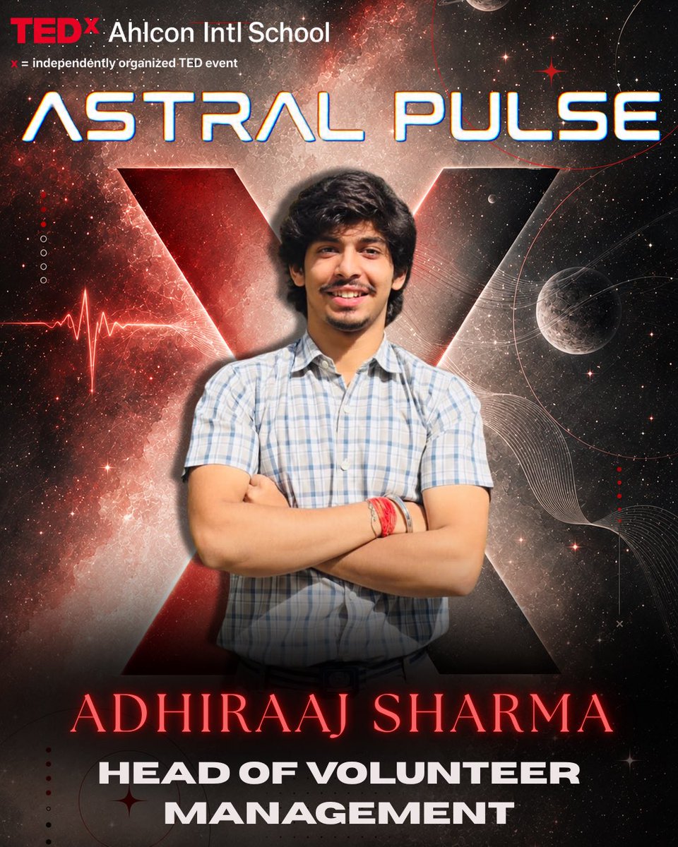 TedxAhlconIntl's tweet photo. ✨ Introducing the Volunteer Management Team!

Adhiraaj Sharma — Head
Leading coordination, delegating tasks, and ensuring seamless teamwork

Kanav Dhawan — Deputy Head
Managing logistics, solving challenges, and ensuring smooth on-ground execution https://t.co/tm2C0gEJKs