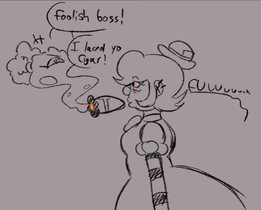 Flow1nRiver's tweet photo. really silly shitpost doodle cause,,, 's been a while since i drew the boss :p

@BittlesToon https://t.co/d1zOS1omLz